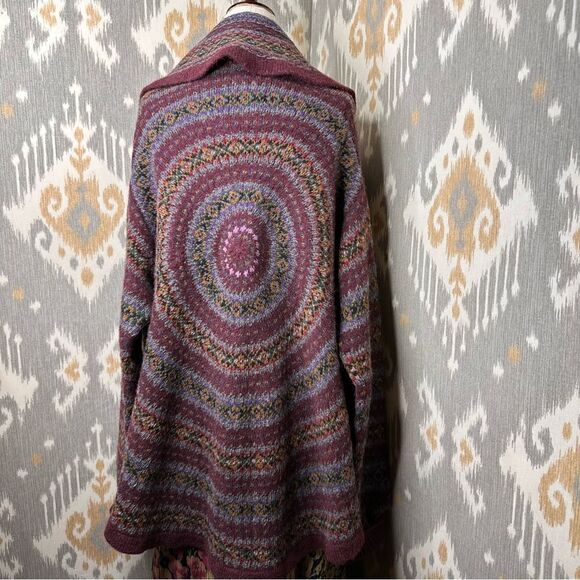 Ralph Lauren Hand Knit Fair Isle Wool Cashmere Blend Circle Cardigan Sweater - Picture 13 of 16